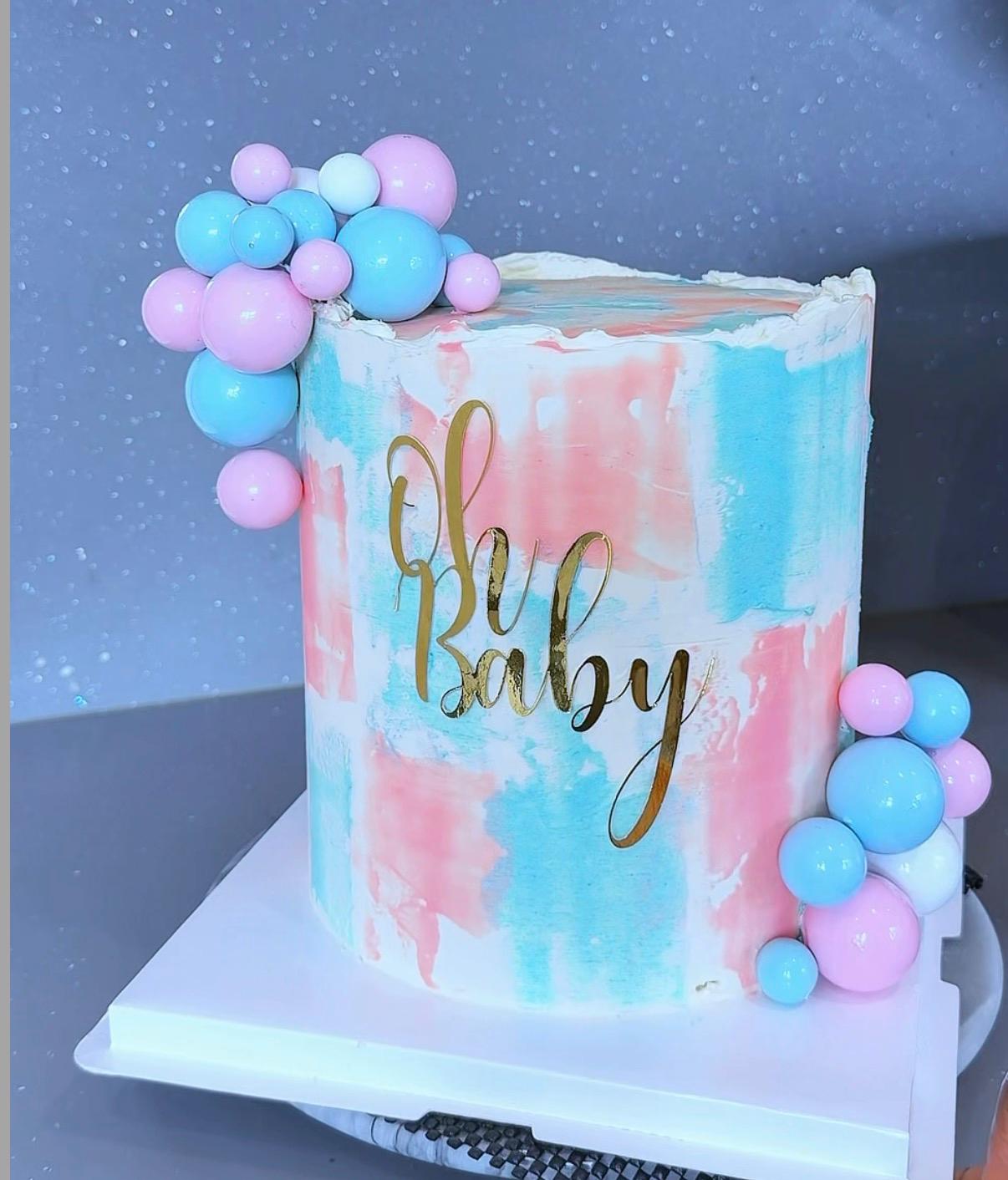 Gender neutral baby shower cake