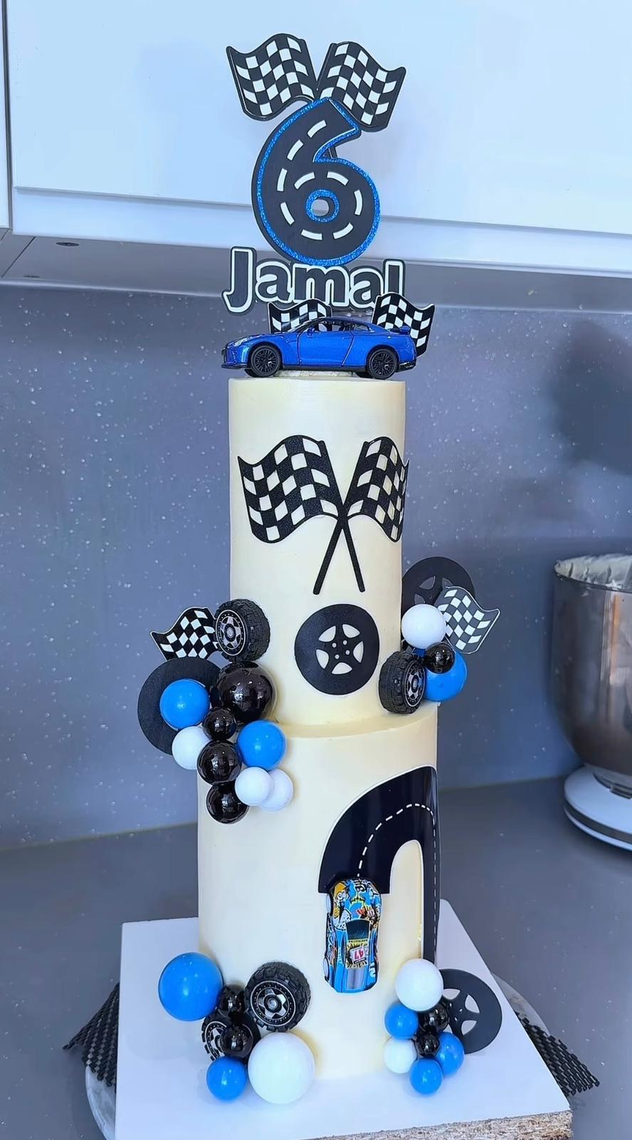 2 tier cars themed cake