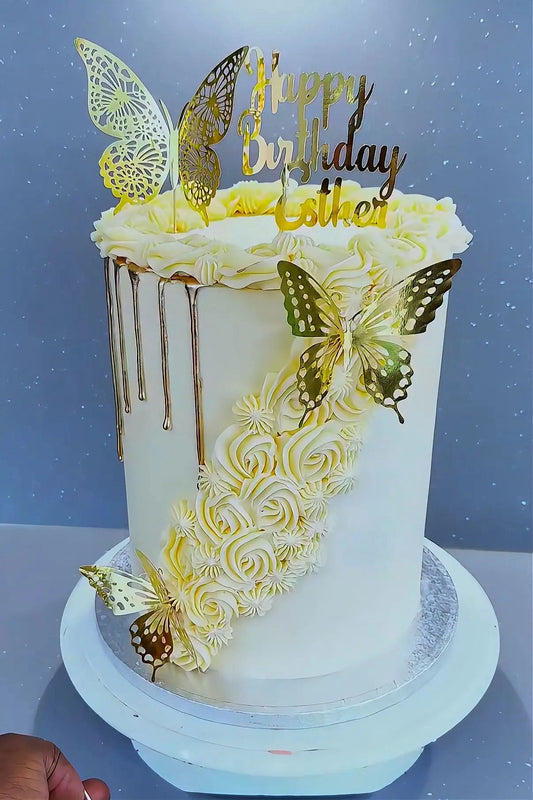 Tall Drip Butterfly Cake