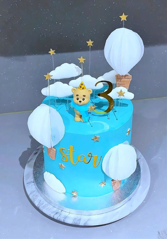 Hot air balloon and stars