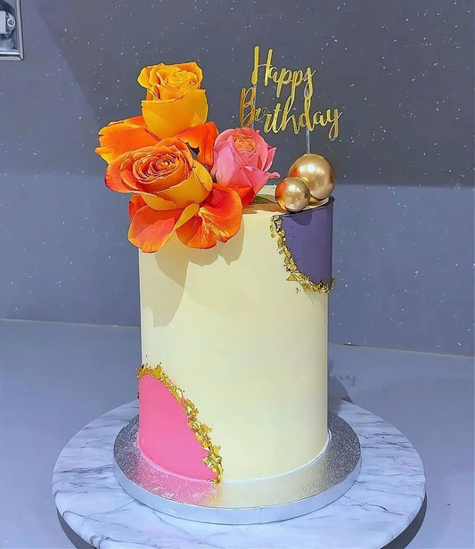 Colored floral piece