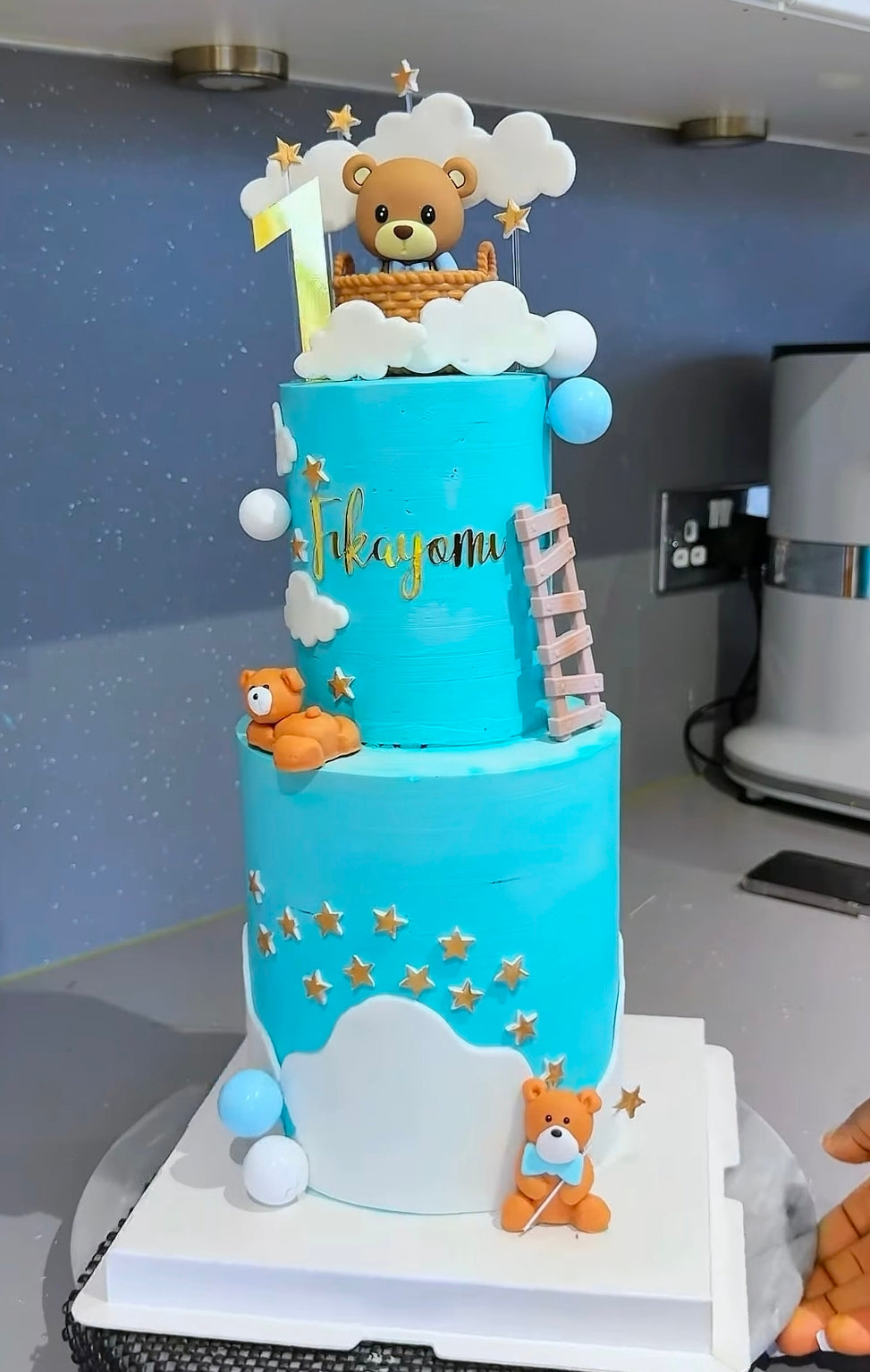 2 tier christening cake